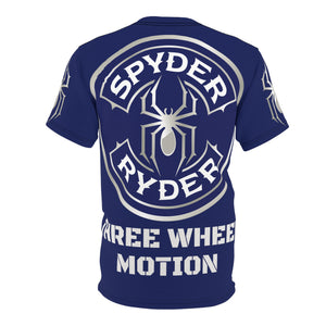 Unisex Cut & Sew Tee (AOP) - Spyder Ryder - Three Wheel Motion - Royal Dark Blue