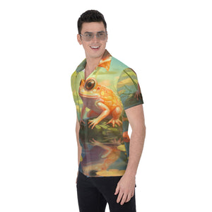 Painted Tree - Orange Frog - All-Over Print Men's Shirt