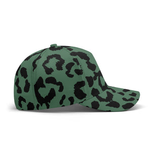 All-over Print Baseball Cap - Leopard Camouflage - Green-Black
