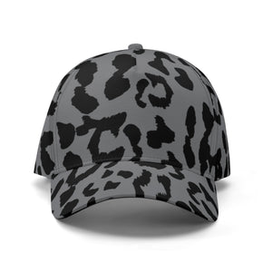 All-over Print Baseball Cap - Leopard Camouflage - Battleship Color