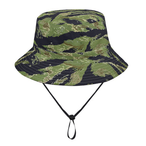 All Over Print Bucket Hats with Adjustable String - Vietnam Tiger Stripe - 2 X 300