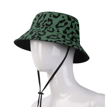 Load image into Gallery viewer, All Over Print Bucket Hats with Adjustable String - Leopard Camouflage - Green-Black

