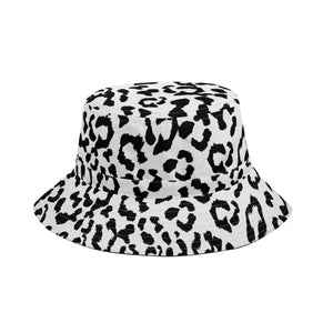 All Over Print Bucket Hats with Adjustable String - Leopard Camouflage - Battleship Color