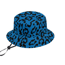 Load image into Gallery viewer, All Over Print Bucket Hats with Adjustable String - Leopard Camouflage - Blue-Black
