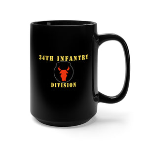 Black Mug 15oz - Army - 34th Infantry Division X 300 - Hat