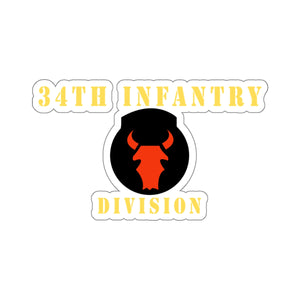 Kiss-Cut Stickers - Army - 34th Infantry Division X 300 - Hat