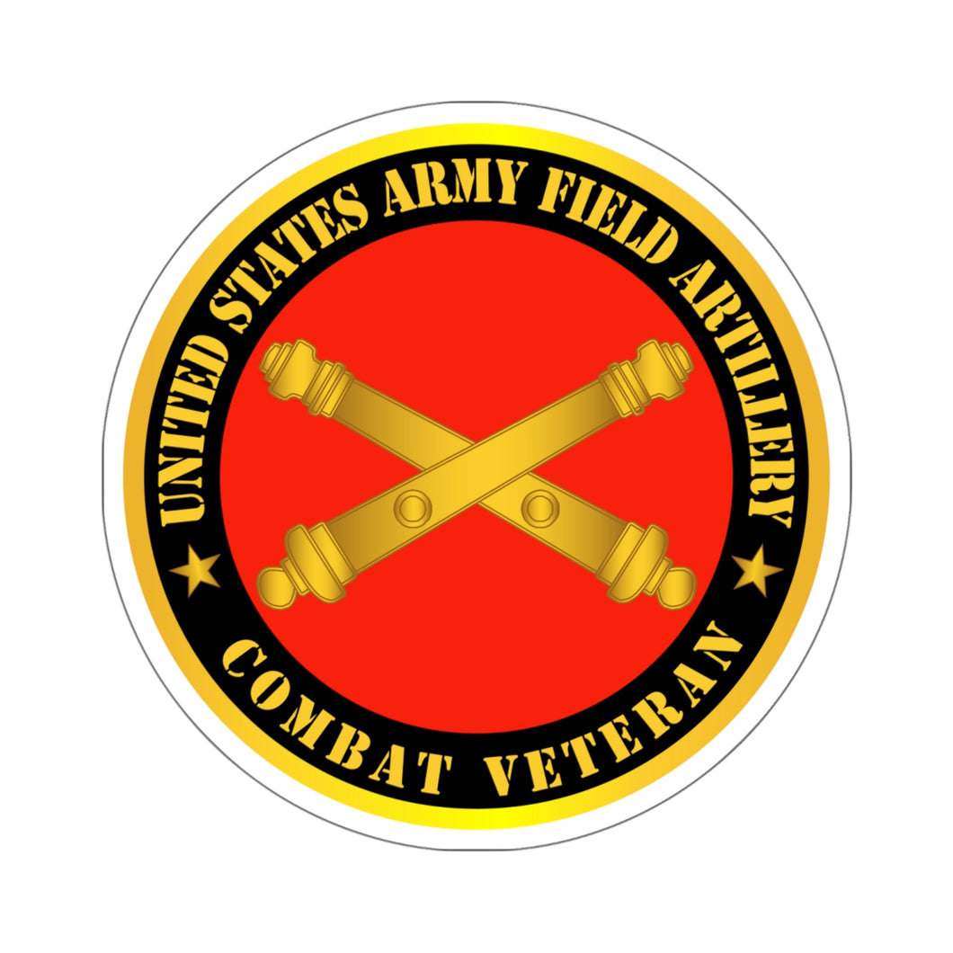 Kiss-Cut Stickers - US Army Field Artillery Combat Veteran w Branch