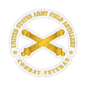 Kiss-Cut Stickers - US Army Field Artillery Combat Veteran w Branch wo Txt