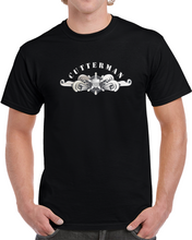 Load image into Gallery viewer, Uscg - Cutterman Badge - Enlisted  - Silver W Top Txt T Shirt
