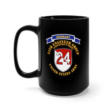 Load image into Gallery viewer, Black Mug 15oz - Army  - 24th Engineer Group (Construction) - 1954 - 1972 w Germany Tab X 300
