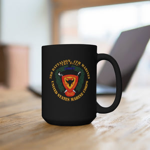 Black Mug 15oz - USMC - 3rd Battalion, 4th Marines - The Bull