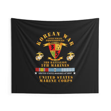 Load image into Gallery viewer, Indoor Wall Tapestries - USMC - Korean War - 3rd Bn, 5th Marines w KOREA SVC
