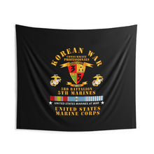 Load image into Gallery viewer, Indoor Wall Tapestries - USMC - Korean War - 3rd Bn, 5th Marines w KOREA SVC
