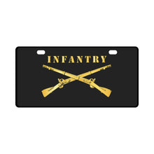 Load image into Gallery viewer, Army - Infantry Br - Crossed Rifles w Gradient Outline License Plate
