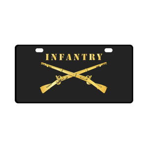 Army - Infantry Br - Crossed Rifles w Gradient Outline License Plate