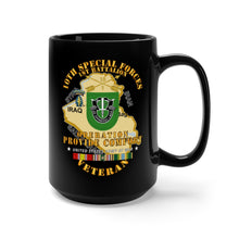 Load image into Gallery viewer, Black Mug 15oz - Army - Operation Provide Comfort - 1st Bn 10th SFG w COMFORT SVC
