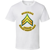 Load image into Gallery viewer, Corporal - E4 - w Text - Retired T Shirt
