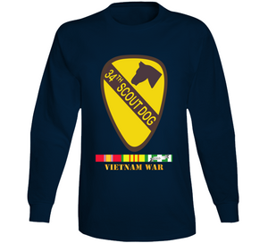Army - 34th Scout Dog Platoon w VN SVC wo Txt Long Sleeve