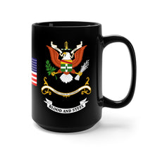 Load image into Gallery viewer, Black Mug 15oz - Army - 3rd Armored Cavalry Regiment with Cavalryman and Blood and Steel
