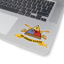 Load image into Gallery viewer, Kiss-Cut Stickers - Army  - 3rd Armored Division - SSI w Br - Ribbon X 300
