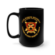 Load image into Gallery viewer, Black Mug 15oz - USMC - 12th Marine Regiment - Thunder and Steel
