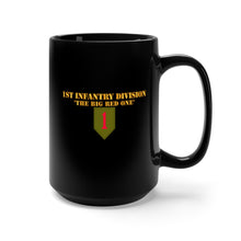 Load image into Gallery viewer, Black Mug 15oz - Army - 1st Infantry Division - Big Red One
