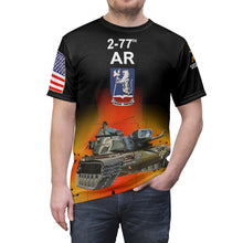 Load image into Gallery viewer, All Over Printing - Army - TF 2-77AR - 2nd Battalion, 77th Armor Task Force with Unit Crest and M60 Tank
