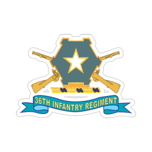 Kiss-Cut Stickers - 36th Infantry Regiment - DUI w Br - Ribbon X 300