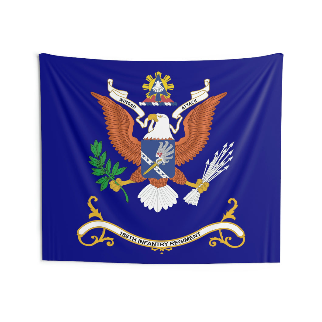Indoor Wall Tapestries - 188th Infantry Regiment - WINGED ATTACK - Regimental Colors Tapestry