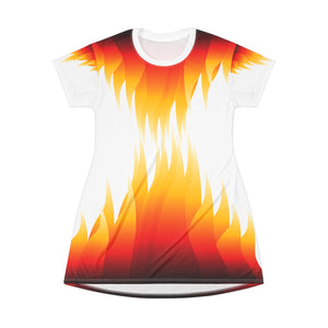 T-Shirt Dress (AOP) - Flaming Dress
