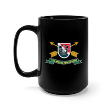 Load image into Gallery viewer, Black Coffee Mug 15oz - Army - 11th Special Forces Group - Flash w Br - Ribbon X 300
