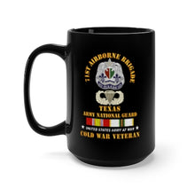 Load image into Gallery viewer, Black Mug 15oz - Army - 1st Airborne Bde - TXARNG - Cold War Vet wo Parachute w COLD SVC  X 300
