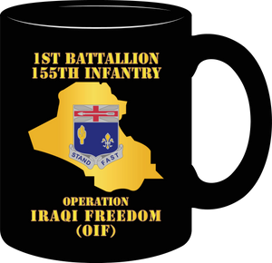 Army - 1st Battalion 155th Infantry - Operation Iraqi Freedom wtih Map - Mug