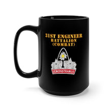 Load image into Gallery viewer, Black Mug 15oz - Army - 31st Engineer Bn (Combat) - DUI - Hat X 300
