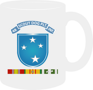 Army - 48th Infantry Scout Dog Platoon Tab, 23rd Infantry Division, Shoulder Sleeve Insignia, with Vietnam Service Ribbon without Text - Mug