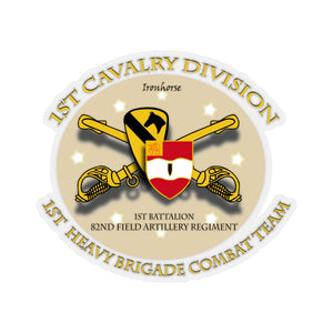 Kiss-Cut Stickers - Army - 1st Cav Div - 1st Hvy Bde Combat Team - Ironhorse - 1st Bn 82nd FA