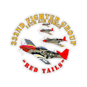 Kiss-Cut Stickers - Army - AAC - 332nd Fighter Group - 12th AF - Red Tails