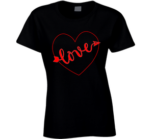 Love Heart - VALENTINE - Ladies T Shirt