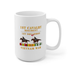 Ceramic Mug 15oz - Army - 1st Squadron, 1st Cavalry Regiment - Vietnam War wt 2 Cav Riders and VN SVC X300