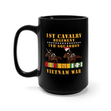 Load image into Gallery viewer, Black Mug 15oz - Army - 7th Squadron, 1st Cavalry Regiment - Vietnam War wt 2 Cav Riders and VN SVC X300

