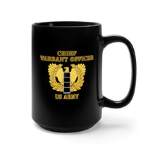 Load image into Gallery viewer, Black Mug 15oz - Army - Emblem - Warrant Officer 4 - CW4 w Eagle - US Army
