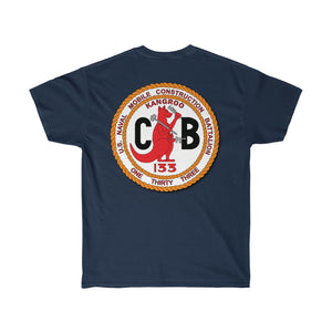 Unisex Ultra Cotton Tee - Navy - SSI -133rd  Naval Mobile Construction Battalion