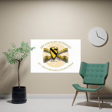 Load image into Gallery viewer, Horizontal Matte Poster - 1st Cavalry Division, 1st Heavy Brigade Combat Team - Ironhorse w Brass Background X 300
