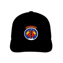 Load image into Gallery viewer,  56th Artillery Command (PERSHING) - Black - AOP - Unisex Adjustable Curved Bill Baseball Hat
