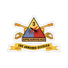 Load image into Gallery viewer, Kiss-Cut Stickers - Army  - 3rd Armored Division - SSI w Br - Ribbon X 300
