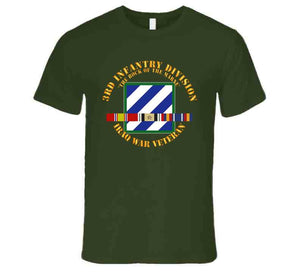 Army - 3rd Id - Iraq Vet  - The Rock Of The Marne W Svc Ribbons T Shirt