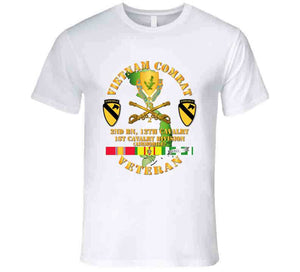 Army - Vietnam Combat Cavalry Veteran, with 2nd Battalion, 12th Cavalry, 1st Cavalry Division, Distinctive Unit Insignia - T Shirt, Hoodie, and Premium