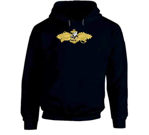 Navy - Seabee Combat Warfare Specialist Badge (Officer) with Color Seabee T Shirt, Premium and Hoodie
