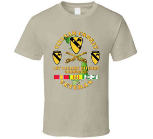 Army - Vietnam Combat Veteran With 1st Cavalry Division, Unit Crest T Shirt, Premuim, Hoodie