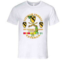 Load image into Gallery viewer, Army - Vietnam Combat Veteran With 1st Cavalry Division, Unit Crest T Shirt, Premuim, Hoodie
